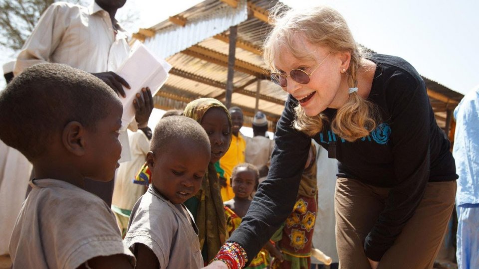 Mia Farrrow in missione in Africa per conto dell'Unicef