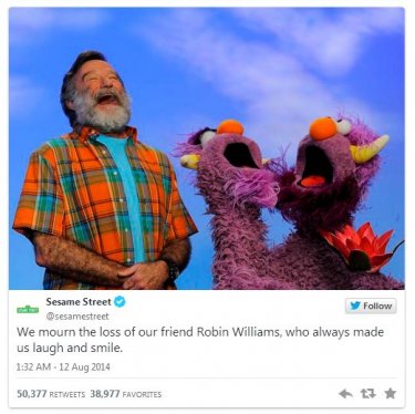 Robin Williams, il saluto dei pupazzi di Sesame Street