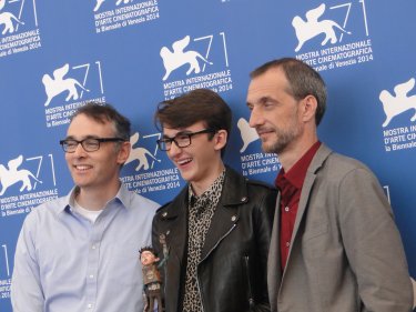 Boxtrolls: Isaac Hempstead-Wright con i registi Graham Annable e Anthony Stacchi a Venezia 2014