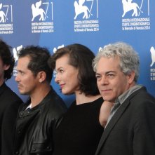 Milla Jovovich, Anton Yelchin, John Leguizamo ed il regista Michael Almereyda al photocall di Cymbeline a Venezia 2014