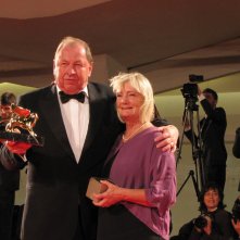 Venezia 2014 il vincitore della Mostra, Roy Andersson sul tappeto rosso della serata finale