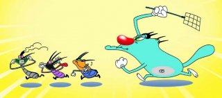 Oggy e i maledetti scarafaggi: una scena della serie