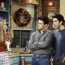 Friends: Jennifer Aniston, Matt LeBlanc e David Schwimmer nell'episodio Indovina chi viene a pranzo?