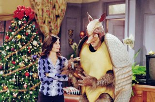 Friends: David Schwimmer e Courteney Cox nell'episodio L'armadillo natalizio