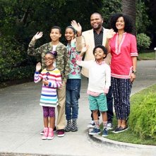 Black-ish: Anthony Anderson con il resto del cast nella premiere della serie