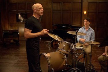 Whiplash: Miles Teller with JK Simmons in a scene from the film