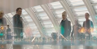 Guardiani della Galassia: Glenn Close con John C. Reilly in una scena del film