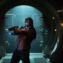 Guardiani della Galassia: Chris Pratt in azione in una scena del film