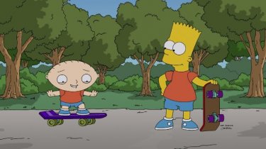 The Simpsons Guy: una foto di scena del crossover Simpson/Griffin