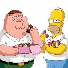 The Simpsons Guy: Homer e Peter in un'immagine dal crossover Simpson/Griffin