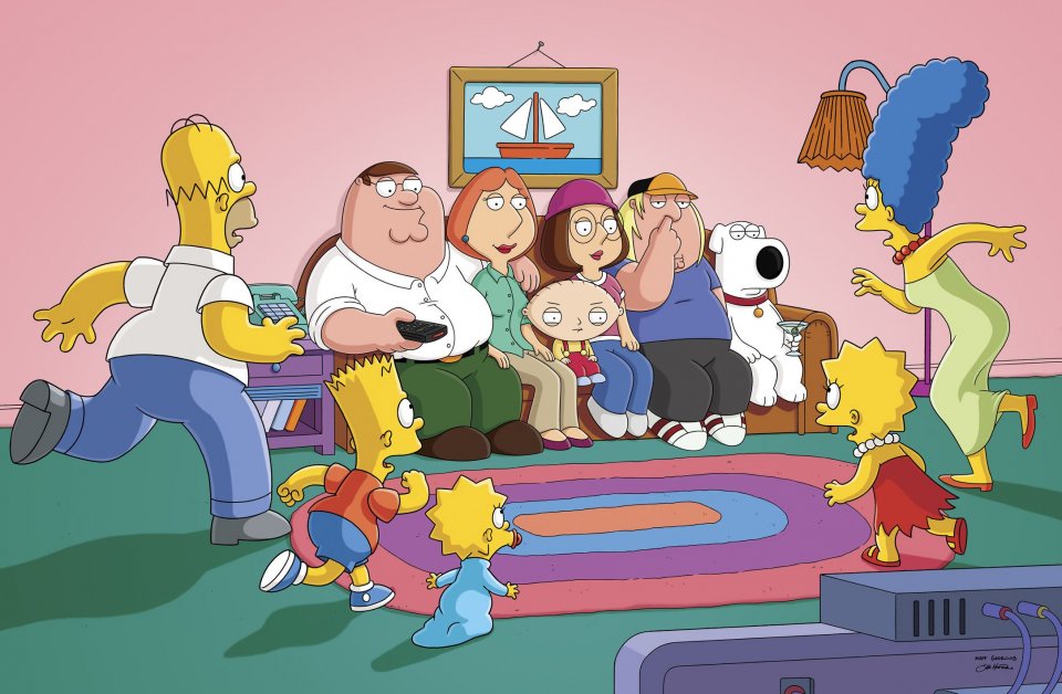 The Simpsons Guy: il divano dei Simpson occupato nel crossover Simpson/Griffin