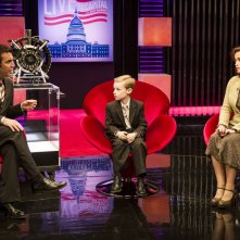 Lo straordinario viaggio di T.S. Spivet: Helena Bonham Carter, Kyle Catlett e Rick Mercer in una scena del film