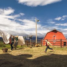 Lo straordinario viaggio di T.S. Spivet: Helena Bonham Carter con Kyle Catlett e Niamh Wilson in una scena