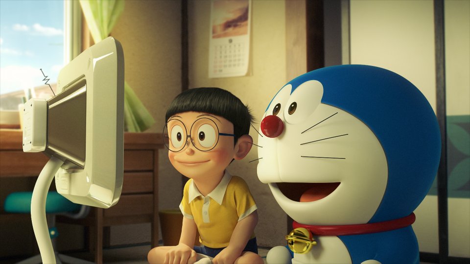 Doraemon: Nobita e Doraemon in una scena del film animato