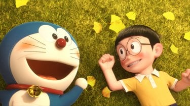 Doraemon: Nobita e Doraemon in una scena del film d'animazione