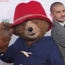 Paddington: Francesco Mandelli con l'orso al photocall di Roma 2014