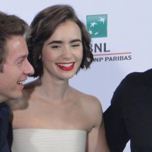 #scrivimiancora: il regista Christian Ditter, Lily Collins e Sam Clafin al photocall di Roma 2014