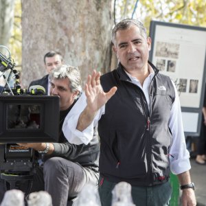 Una pallottola nel cuore: il regista della fiction Luca Manfredi in una foto dal set