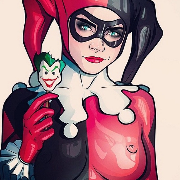 Cara Delevingne posta su Instagram una sua immagine a fumetti nei panni di Harley Quinn