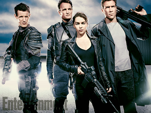 Terminator: Genisys - Foto di gruppo per Matt Smith, Jai Courtney, Jason Clarke e Emilia Clarke