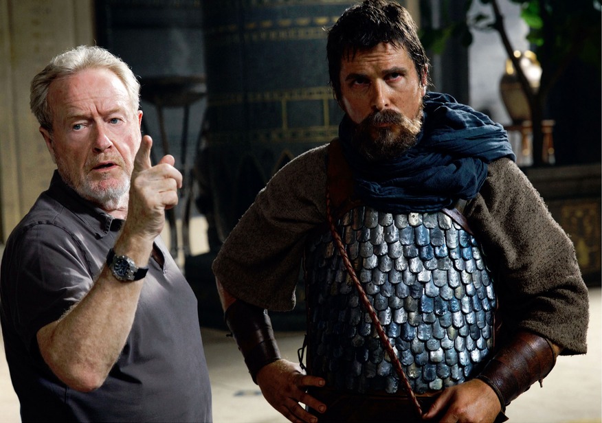 Christian Bale e Ridley Scott sul set di Exodus - Dei e Re