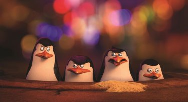 I pinguini di Madagascar: Skipper, Kowalski, Rico e Soldato in una scena del film animato