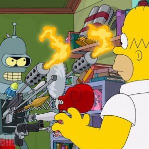 Simpsorama: Homer e Bender nel crossover tra I Simpson e Futurama