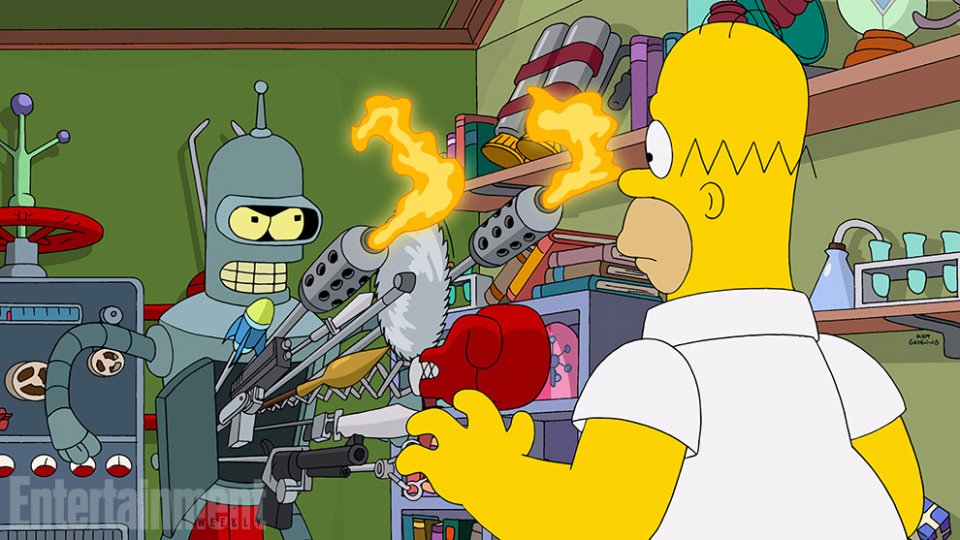 Simpsorama: Homer e Bender nel crossover tra I Simpson e Futurama