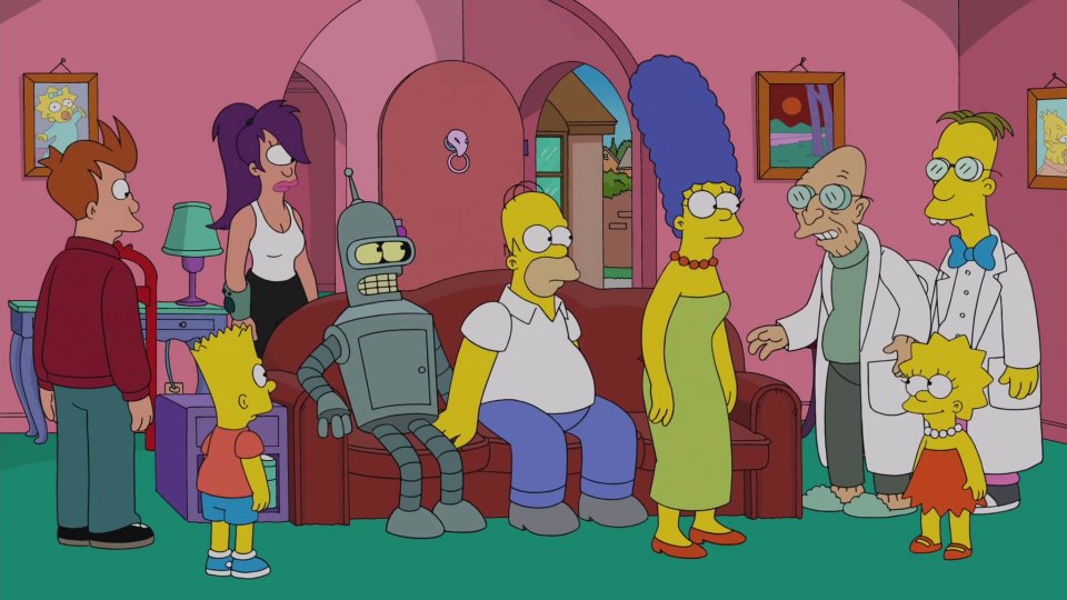Simpsorama: la scena del divano dall'episodio crossover tra I Simpson e Futurama
