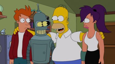 Simpsorama: una scena del crossover tra I Simpson e Futurama