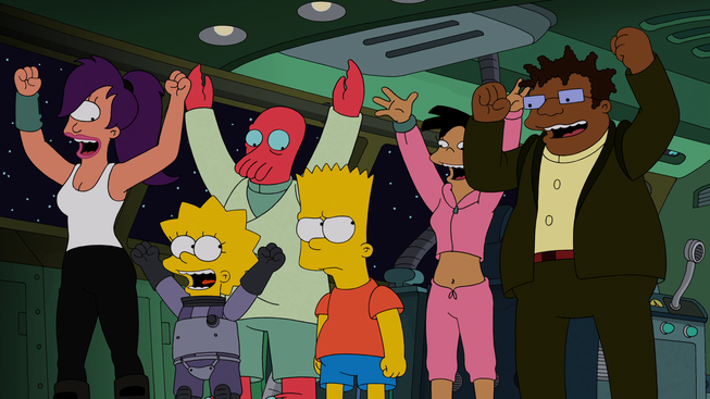 Simpsorama: un'immagine dell'episodio crossover tra I Simpson e Futurama