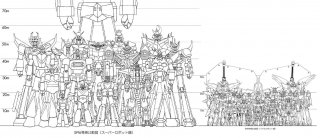 Super Robot a confronto: uno schema che ne indica le diverse altezze
