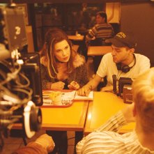 Mommy: Anne Dorval con Antoine-Olivier Pilon ed il regista Xavier Dolan in una foto dal set