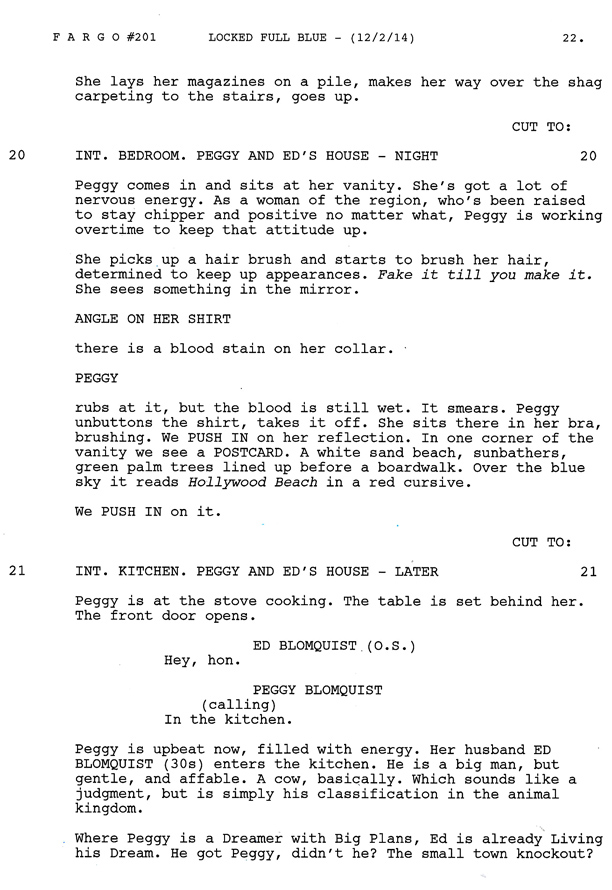 Fargo: la prima pagina dello script della stagione 2
