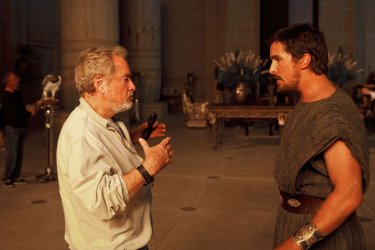 Exodus - Dei e Re: Christian Bale con Ridley Scott sul set