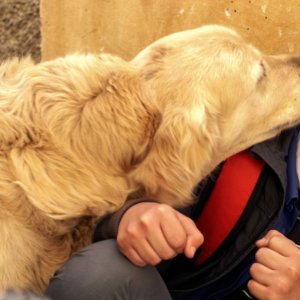 Italo: Vincenzo Lauretta con il cane Italo in una tenera scena del film