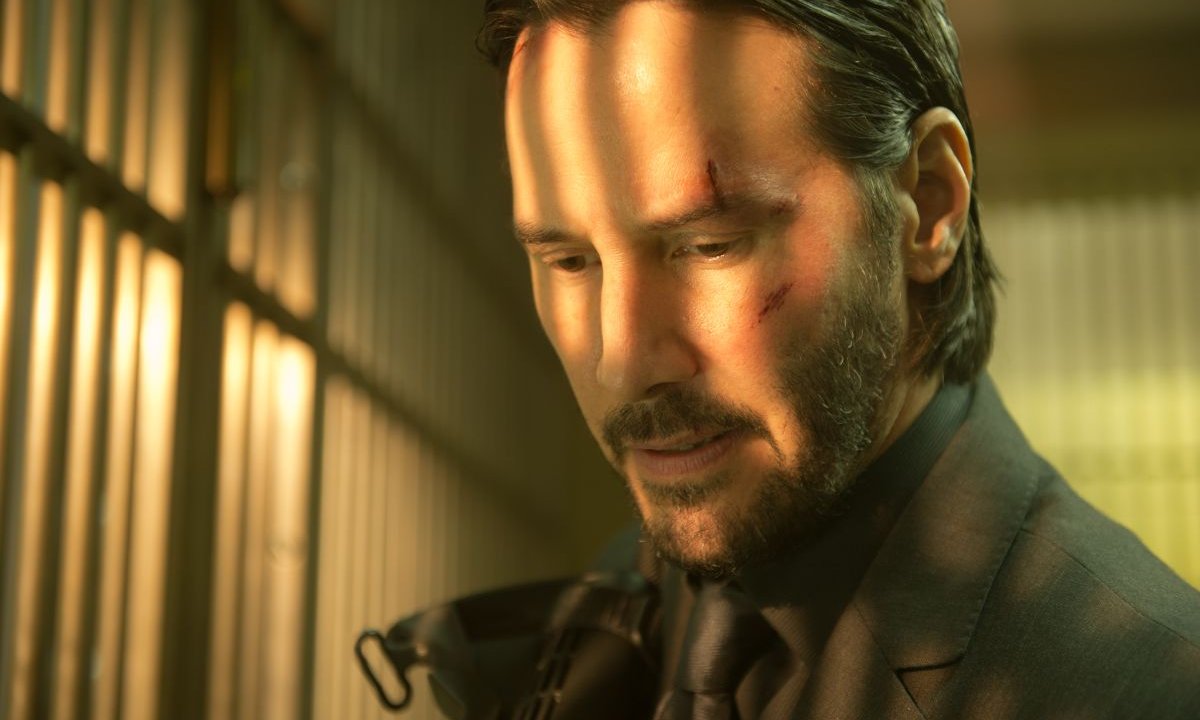 Primo piano di Keanu Reeves in John Wick