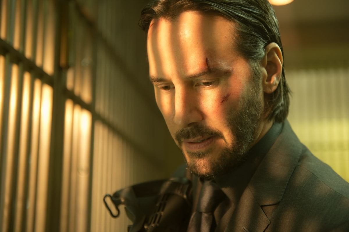 Primo piano di Keanu Reeves in John Wick