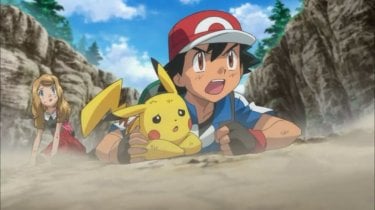 Pokémon Il Film - Diancie e il Bozzolo della Distruzione: Pikachu con Ash in una scena del film animato