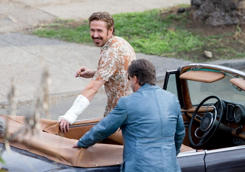 The Nice Guys - Ryan Gosling e Russell Crowe scherzano sul set