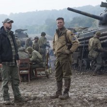 Fury: Brad Pitt con David Ayer sul set del film