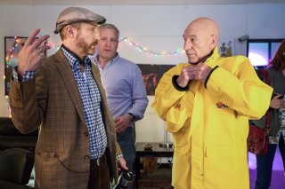 Blunt Talk: Jonathan Ames e Patrick Stewart sul set
