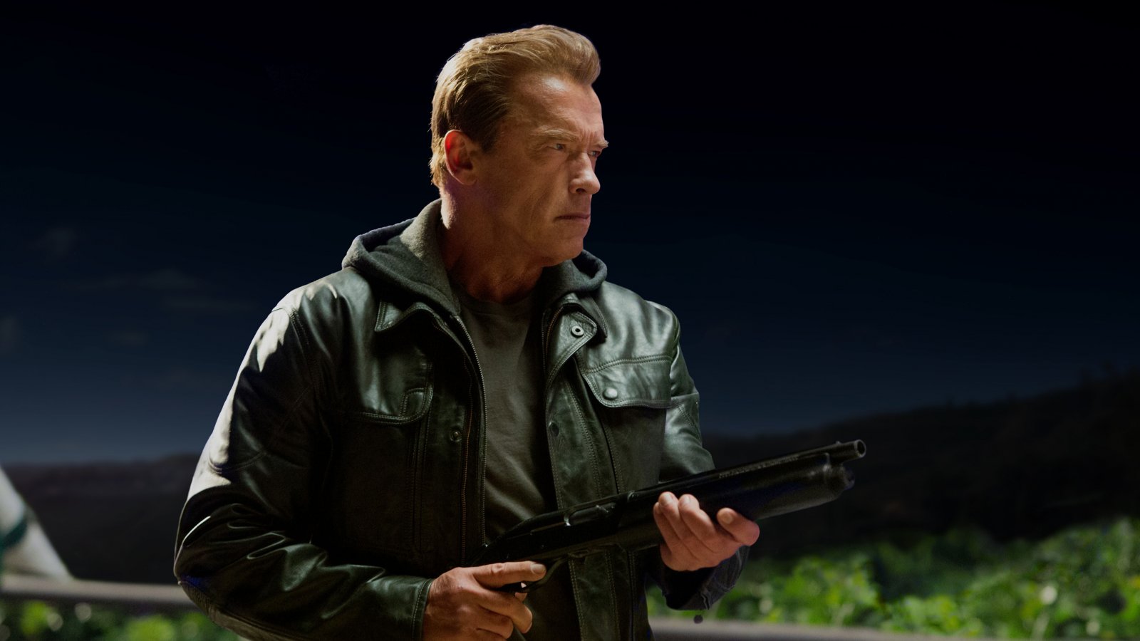 Arnold Schwarzenegger sul set di Terminator Genisys