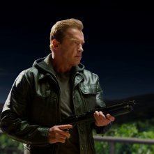 Terminator: Genisys - Arnold Schwarzenegger in una sequenza del film diretto da Alan Taylor