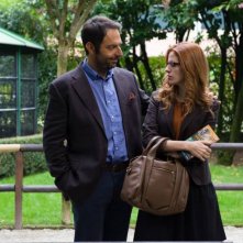 Leoni: Neri Marcorè con Anna Dalton in una scena