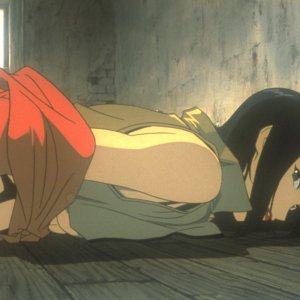 Cowboy Bepop: Faye Valentine in difficoltà in una scena del film animato