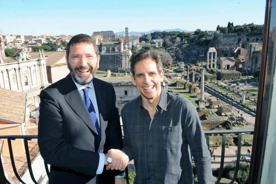 Ben Stiller con Ignazio Marino a Roma poco prima delle riprese di Zoolander 2