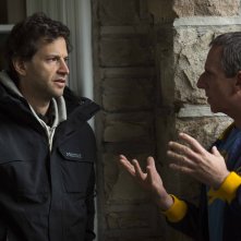 Foxcatcher - foto esclusiva Bennett Miller e Steve Carell sul set del film
