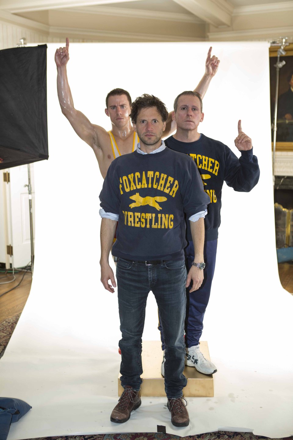 Foxcatcher - foto esclusiva Channing Tatum e Steve Carell con Bennett Miller