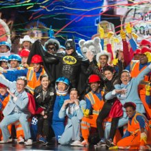 Oscar 2015: Will Arnett e il team di The Lego Movie dopo aver eseguito il brano Everything is Awsome